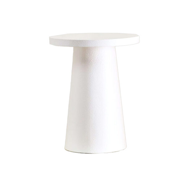 White Textured Side Table